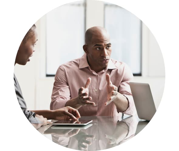 veteran leading a meeting